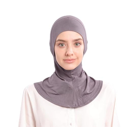 Modal Jersey Muslim Amira Instant Hijab Scarf for Women Jersey Hijab Undercaps - color: Dark Grey