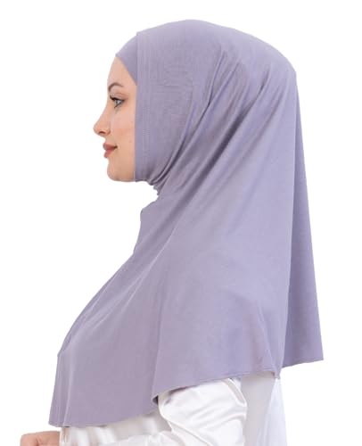 Prien Instant Hijab For Women, Muslim Long Scarf, Undercap Turban Set, Turkish Islamic Clothing, Prayer Clothes For Abaya - color: Grey