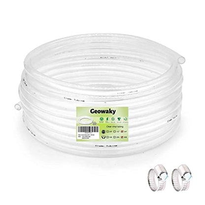 3/4’’ ID × 1’’ OD - 50 ft Clear Vinyl Tubing Flexible PVC Tube,Lightweight Plastic Tubing,Oil Resistant Hybrid Multipurpose Industrial Vinyl Hose - size: 3/4'', style: 50 feet