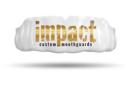 Impact Custom Professional All Sports Mouthguard -(Branded Series) - color: Gold Logo Wht