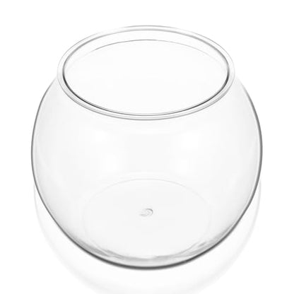 POPETPOP Plastic Aquarium Betta Fish Tank 1 Gallon Clear Goldfish Bowl Unbreakable Round Fish Vases Bowl for Home décor Wedding Event Party Goldfish Lovers