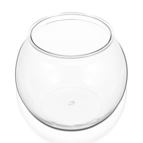 POPETPOP Plastic Aquarium Betta Fish Tank 1 Gallon Clear Goldfish Bowl Unbreakable Round Fish Vases Bowl for Home décor Wedding Event Party Goldfish Lovers
