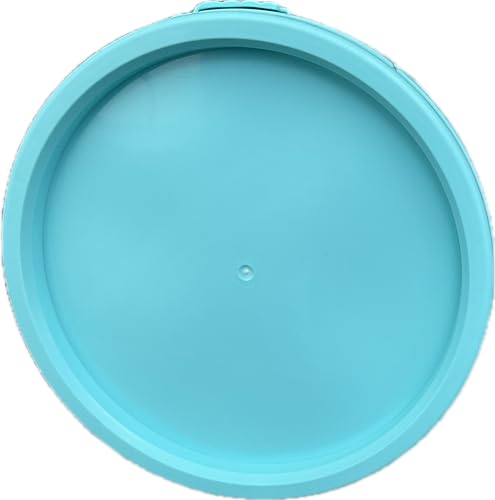 Bucket 4 Gallon Aqua Blue Plastic Bucket with Handle and Lid, 1Pack Food Storage Pail for All Purpose