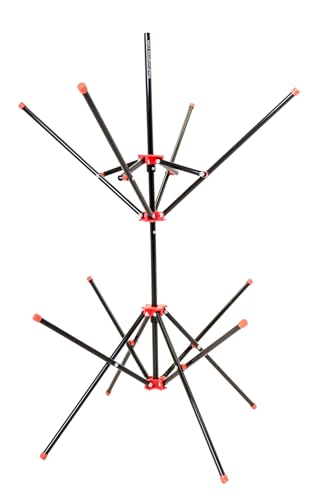 Hockey Gear Drying Rack - Heavy Duty Aluminum Collapsible Portable Sports Gear Drying Rack - Tree - Hockey Equipment Drying - Hockey Gifts - color: Red
