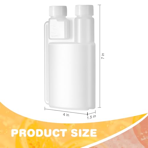 CHENGU Plastic Flask with Built in Shot Glass Measuring Bottles Graduated Chamber with Caps Liquid Dispenser for Liquids to Store and Pour for Concerts Travel Camping Party(1 Pc,8.45 Oz, 0.67 oz) - size: 8.45 oz, 0.67 oz
