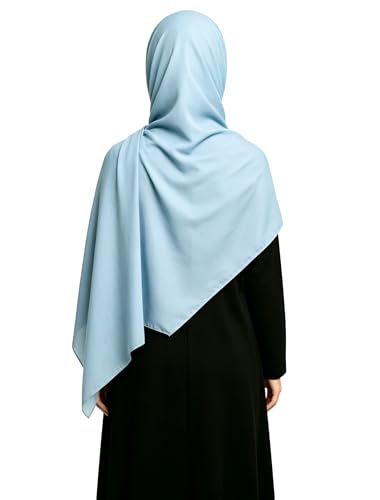 Lina & Lily Non-see-through Premium Jersey Maxi Hijab Head Scarf Wrap for Muslim Women - color: Baby Blue
