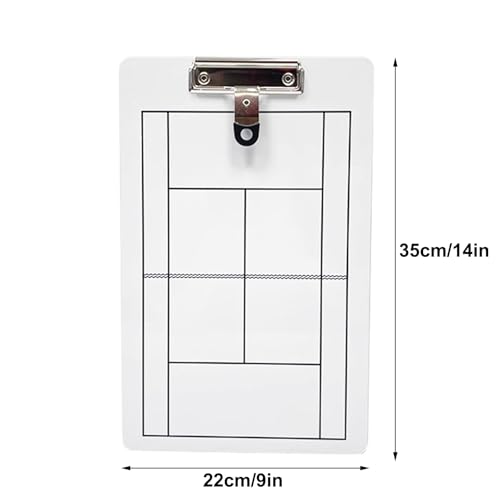 Tennis Marker Board, Non-Magnetic PVC Dry Erase Coaching Board, Tennis Coach's Clipboard, Tennis Tactical Board, Double-Sided, for Tennis Strategy