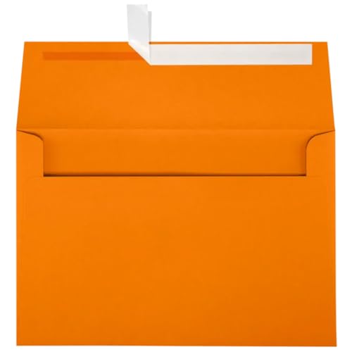 LUXPaper A10 Invitation Envelopes | Peel & Press | 6" x 9 1/2" | Mandarin Orange | 80lb. Text | 50 Qty - color: 80lb. Mandarin Orange