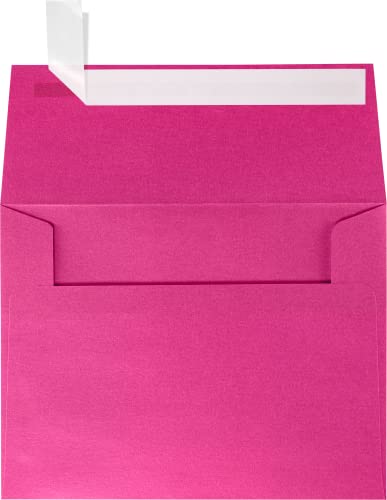 LUXPaper A2 Invitation Envelopes | Peel & Press | 4 3/8" x 5 3/4" | Azalea Metallic | 80lb. Text | 50 Qty - color: Azalea Metallic