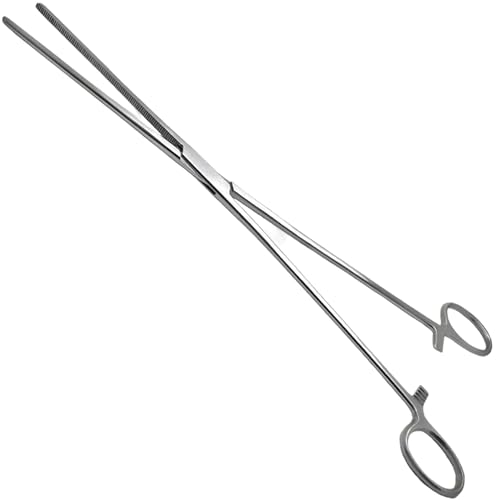 Pean Hemostat Forceps 12" Hemostats Straight, Fishing Forceps Tweezers Locking Long Forceps Stainless Steel Clamps Surgical Clamps Hemostats for Nurses, Fishing Straight Hemostats Pean Forceps - color: Silver Straight, size: 12"