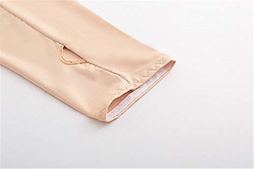 Women Cooling Shawl Arm Sleeve with Finger Hole, Comfortable & Breathable, Anti-UV, Ladies Sun Protection Cooler Shrug - color: Beige