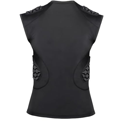 DGXINJUN Men's Football Rib Protector Chest Padded Shirt for Aldult Football Rugby Softball Baseball Heart Sternum Guard - size: Medium