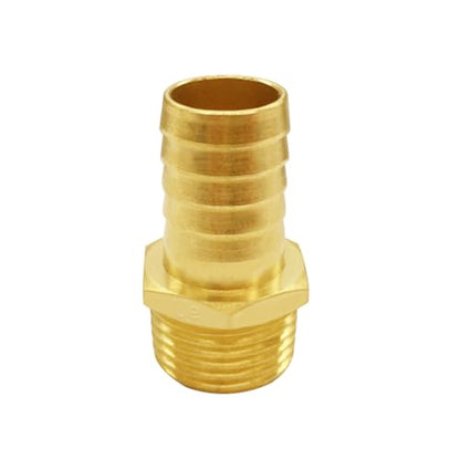 Uenede 6PCS Brass Hose Barb Fittings 1/2" NPT Male to 1/2" Barb Adapter Connector Include 6 Stainless Steel Clamps for Water/Oil/Gas - size: 1/2"Barb, style: 1/2"NPT Male