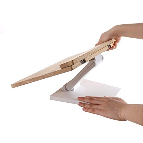 EYELEVEL Wooden Book Stand Reading Rest Bookrest Cookbook Laptop Holder for Textbook Music Score Desk Laptop Height Adjustable 270° Angle Adjustable