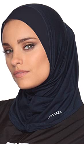 Stretch Sports Hijab - Athletic & Workout Hijab for Modest Islamic Gym Workout - color: Navy Blue