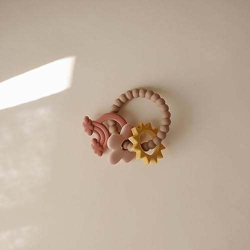 mushie Silicone Nature Teething Ring Toy - color: Nature