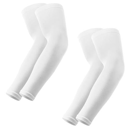 Arm Sleeves for Men/Women, Sun Sleeves UV Protection Volleyball - color: 2 Pairs: White