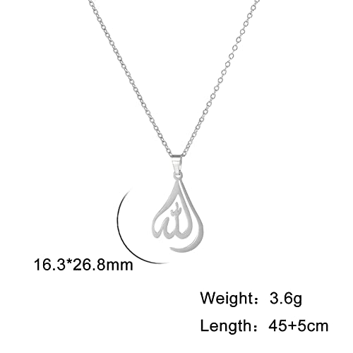 VASSAGO Allah Necklace for Women Stainless Steel Islamic Muslim Pendant Islam Eid Gift Religious Charm Jewelry - color: silver allah necklace