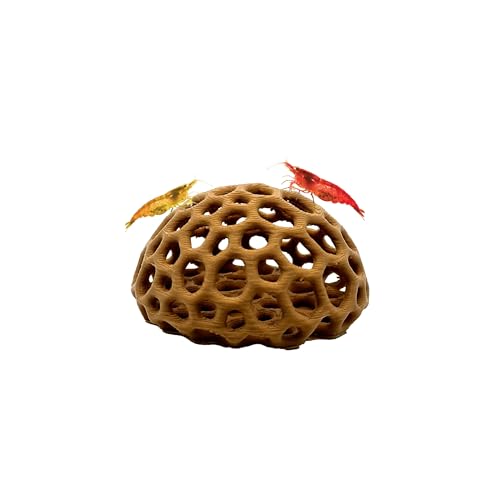 Shrimp Dome Hide, Aquarium Cave for Cherry Shrimp, Light Brown | Dome-shaped aquarium hide creates a sheltered cave and hiding spot for cherry, dwarf and baby shrimp in freshwater tanks - color: Light Brown