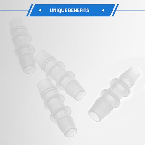 4pcs Plastic Hose Barb Fitting 7/16" to 3/8" Barbed Splicer Mender Joint Adapter Aquarium Clear - size: 7/16"-3/8"