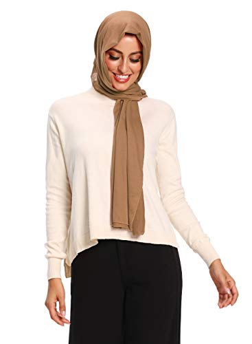 Jersey Hijab Scarfs for Women Head Scarf Muslim Head Wraps - color: Camel