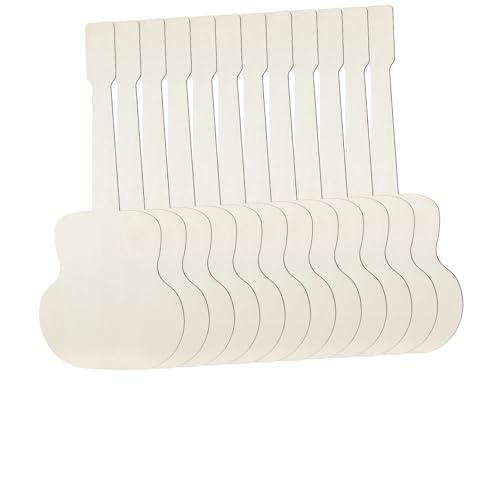 12 Pack 12 Inch Wooden Unfinished Guitar for Crafts Blank Wood Unfinished Guitar Cutouts Unpainted Wood Crafts to Paint Door Hanger Decor for Home Farmhouse Decor - color: Guitar, size: 12 Inch