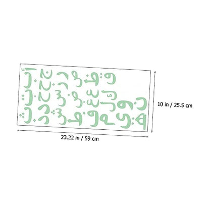 Toddmomy Arabic Alphabet Glow Dark Wall Sticker Educational Decals for Boy Girl Room Nursery Decorative Arabic Letters Wall Art