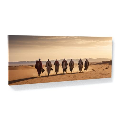 Sense Canvas Islamic Endless Sands Odyssey 71 Canvas Art - Home Decor Wall Art Print Poster Painting Small 20x8 / 0.75" - color: Islamic Endless Sands Odyssey 71, size: Small 20x8" / 0.75"
