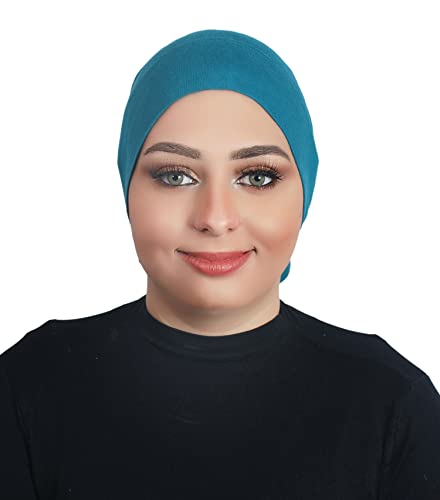 AL AMIRA Under Scarf Hijab Tube UNDERSCARVES Bonnet Chemo Hat Cotton Fabric 20 Colors - color: Turquoise