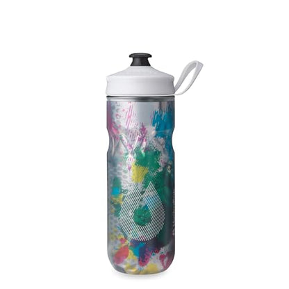 HydraPak | Polar Bottle - Polar Sport Insulated Water Bottle - BPA-Free, Sport & Bike Squeeze Bottle with Handle (Splash Multi, 600ml / 20oz) - color: Splash Multi, style: 20oz/600ml