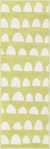 Rugs.com Whimsy Kids Collection Rug – 6 Ft Runner Pastel Green Medium-Pile Rug Perfect for Hallways, Entryways - color: Pastel Green, size: 2' x 6' Runner