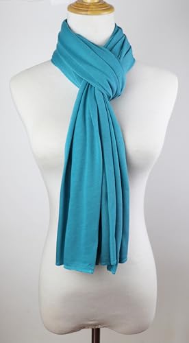 vabovin Head Wraps for Black Women Stretch Jersey Knit Turban Headwrap Solid Color Headscarf Headband Shawl - color: 20- Mint Turquoise