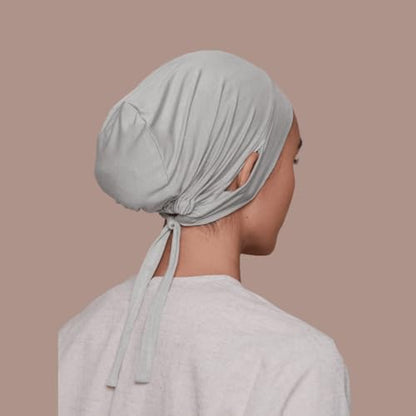 Qianmome 4 Pieces Jersey Drawstring Women Under Hijab Cap With Ear Hole Inner Hijab Cap - color: 4pcs Style B