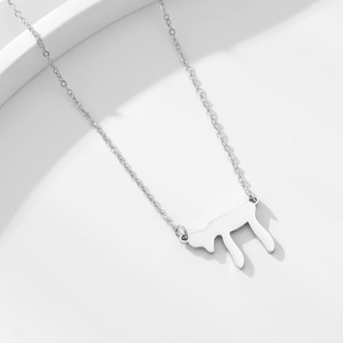 Stainless Steel Hebrew CHAI Necklace | Hand of Fatima Pendant | Turkish Evil Eye Charm | Israel Map Blessing Necklace | Protection Jewelry for Women men Include a Gift Box - color: Silver-Chai-1179