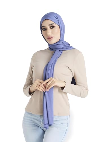 Premium Jersey Hijab Scarf for Women - Muslim Head Scarf - color: French Blue