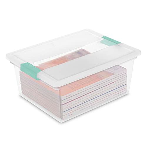 Sterilite Deep Clip Box, Clear Storage Bin with Latching Lid, 4 Pack - size: Deep, style: 4 Pack