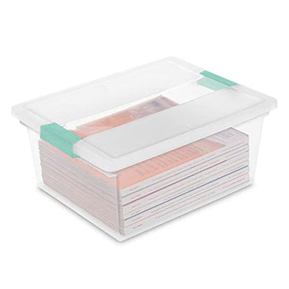 Sterilite Deep Clip Box, Clear Storage Bin with Latching Lid, 4 Pack - size: Deep, style: 4 Pack