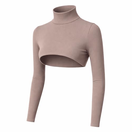 AMAL Modest Arm Sleeves Bolero for Women – Long Sleeve Crop Shrug, Islamic Hijab Layering Top, Soft Stretch Cotton Cover Up - color: Biege, size: X-Large