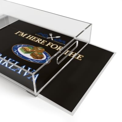 I'm Here for The Baklava Acrylic Serving Tray Shirt Funny Food Sweets Greek Albanian Turkish Lebanese Eid Ramadan Bajram Dinner