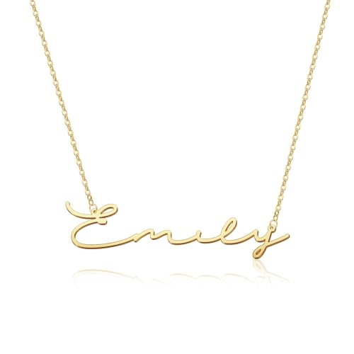 Custom Name Necklace, 18K Gold Plated Nameplate Personalized Jewelry Gift for Women - color: Style-03