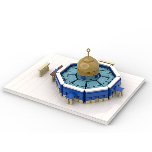 Birthday gift educational puzzle assembly toy for children, Jerusalem Rock Dome Mosque blocks, Muslim building blocks Islamic architecture plastic brick gift, creative DIY educational toy, Eid gift
