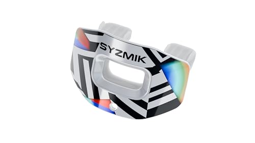 X0 Football Mouthguard – Lip Guard - Dazzle Camo Futuristic – Shock Absorbing – One Size Fits Most - color: X0 - Dazzle Camo Future
