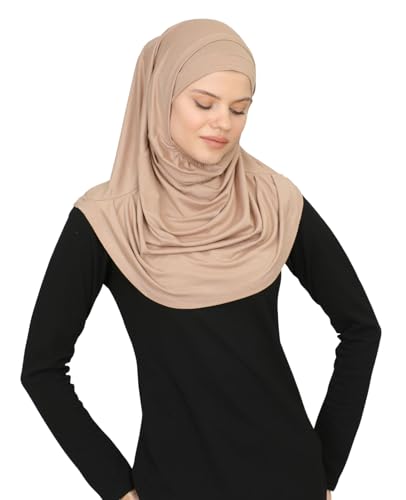 Prien Chic Ready To Wear Hijab For Women, Muslim Long Turban Undercap Set, Instant Scarf, Prayer Clothes For Girls, Abaya - color: Deep Mink