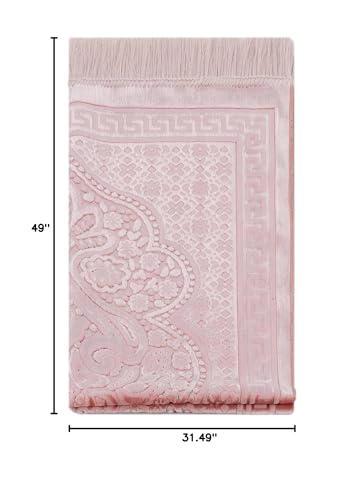 ihvan online, Soft Plush Lux Velvet Muslim Prayer Rug | Thick Janamaz | Sajadah | Soft Islamic Prayer Rug | Islamic Gifts | Prayer Carpet Mat, Elegant, Color: Brown - color: Brown