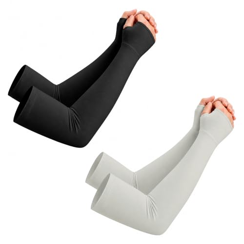 netdraw Unisex Bamboo Viscose Arm Sleeves with Thumb Hole - color: Black/Sage, size: Large-X-Large