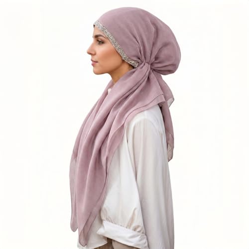 Instant Hijab for Women: Hijab Scarf, Hijabs for Women Muslim, Muslim Head Scarf, Easy Slip on - color: Purple