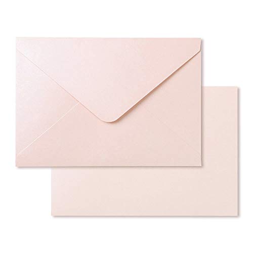 PONATIA 50Pack A7 Envelopes, 5.25 x 7.25'' Sparkle Blush Pink Envelopes - color: Blush Pink