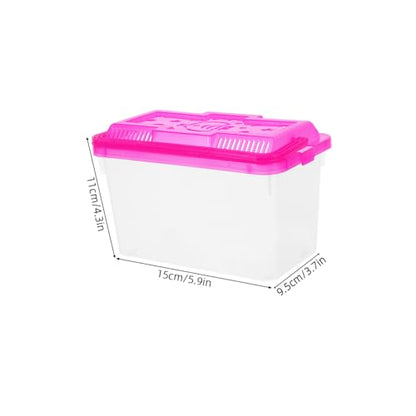 4Pcs Transparent Mini Fish Breeding Box with Handle Lightweight Aquarium Carrier for Small Pets for Fish Turtles Reptiles and Hamsters Easy Viewing and Transport
