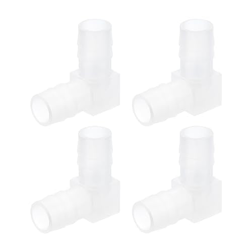 uxcell 3/8" 90 Degree Elbow Hose Barb, 4pcs L-Shaped Aquarium Air Valve Connector Tubing for Fish Tank Pond Air Line - size: 3/8 Inch