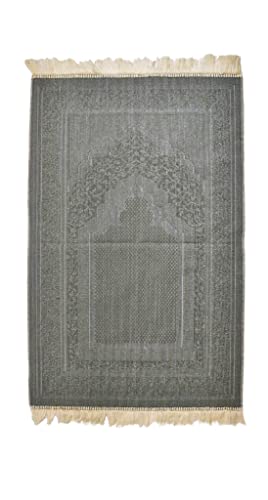 Islamic Prayer Rugs, Muslim, Prayer Rugs for Women, Men and Kids, Hajj Prayer Rugs, Best Ramadan Gifts, Mosque, Soft Prayer Rugs, Premium Quality, Made in Turkey, Turkzar - color: Dark Green